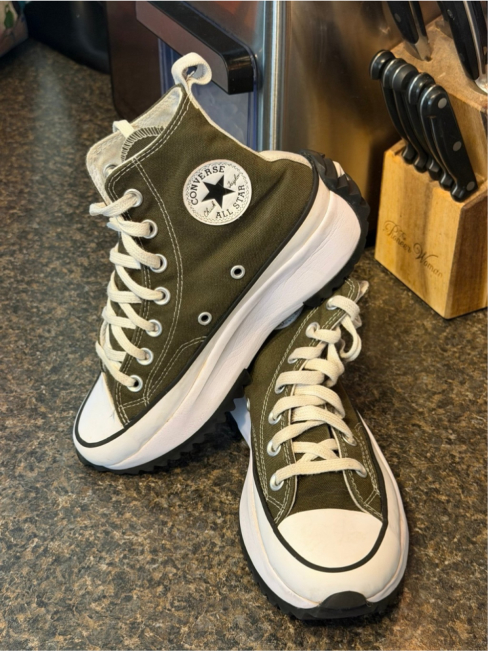 Converse Run Star Hike Platform Sneakers Moss Green - Picture 8 of 10